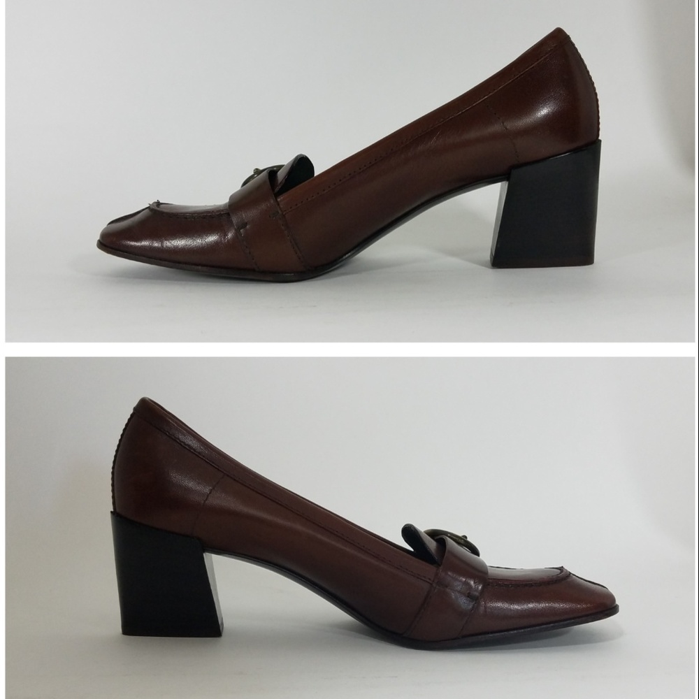 SOLD DIFFNT SITE MIU MIU Prada Heeled Logo Loafers - Picture 5 of 8
